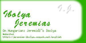 ibolya jeremias business card